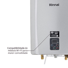 Aquecedor de Água a Gás 21L/min GLP Prata Digital Wi-Fi E21 Bivolt Rinnai
