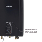 Aquecedor de Água a Gás 21L/min GN Preto Digital Wi-Fi E21 Bivolt Rinnai
