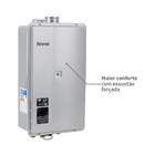 Aquecedor de Água a Gás 32,5L/min GLP Prata Digital Wi-Fi E33 Bivolt Rinnai