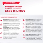 Aquecedor A Gás Digital 35 L / Min - Rheem Tipo De Gás:gn
