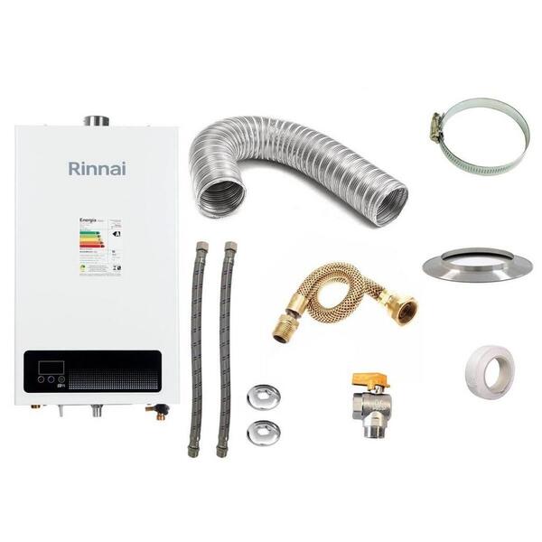 Aquecedor A Gás Glp Rinnai Reu E15 Bivolt+kit De Instalação