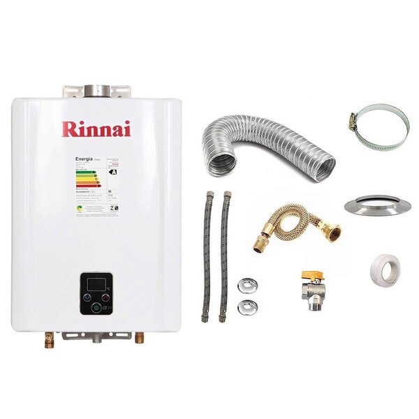 Aquecedor A Gás Gn Rinnai Reu E21 Branco+kit De Instalação