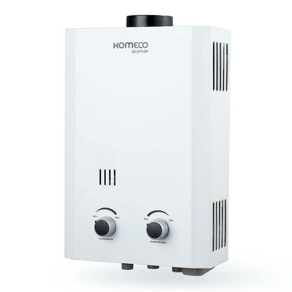 Aquecedor A Gás Komeco 7 Litros Glp Ko 07m G2 Slim Branco
