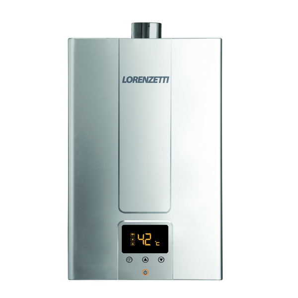 Aquecedor a Gás Lorenzetti 20L/min GLP Display Digital Inox LZ 2000DE-I GLP