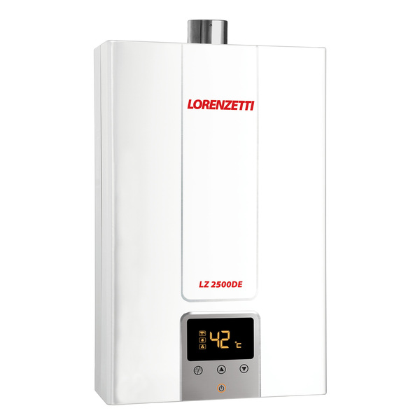 Aquecedor a Gás Lorenzetti 25L/min GLP Display Digital Branco LZ 2500DE-B GLP