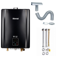 Aquecedor A Gás Rinnai E21 Litros + Kit Completo Black Gás:gn