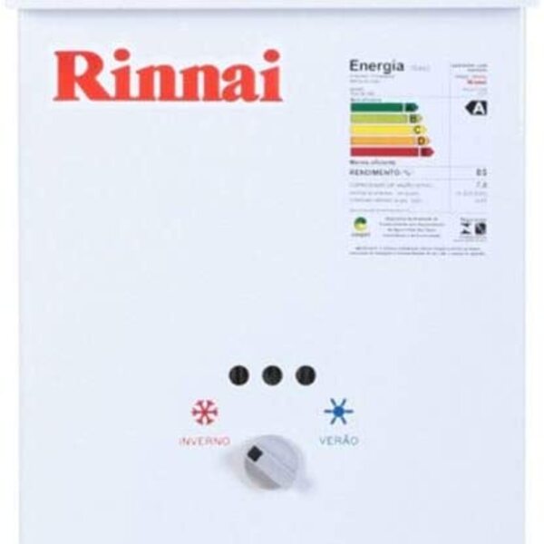 Aquecedor De Água A Gás Mecânico Glp 73 Br 7 Litros Rinnai
