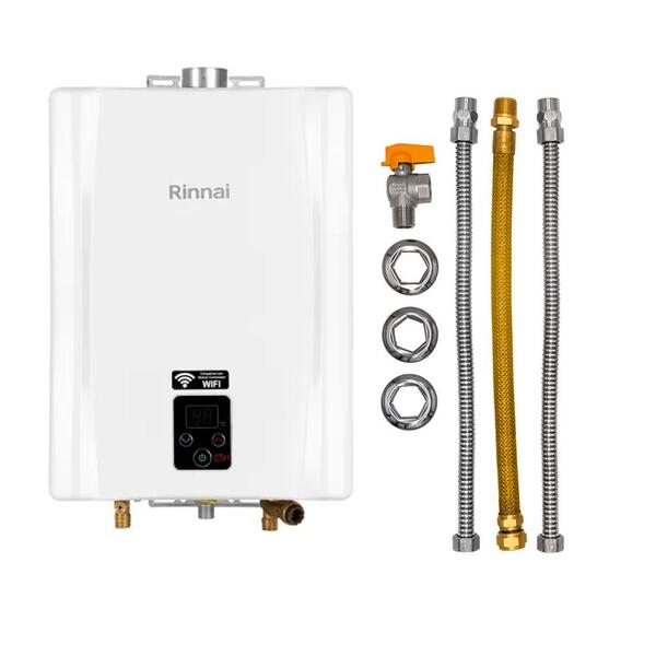 Aquecedor De Água A Gás Rinnai 21 Litros E21 Feh GN + Kit Lig