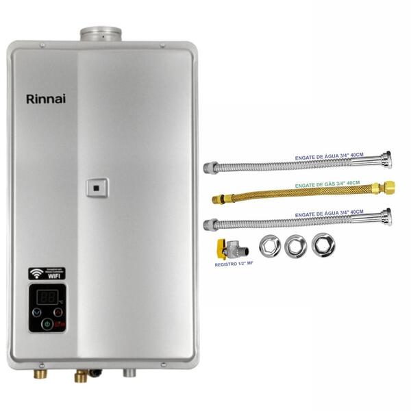 Aquecedor De Água A Gás Rinnai 32,5 Litros E33 Feh Glp Prata