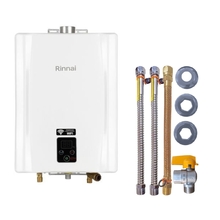 Aquecedor De Água A Gás Rinnai E21 Feh 21 Litros Branco Kit L
