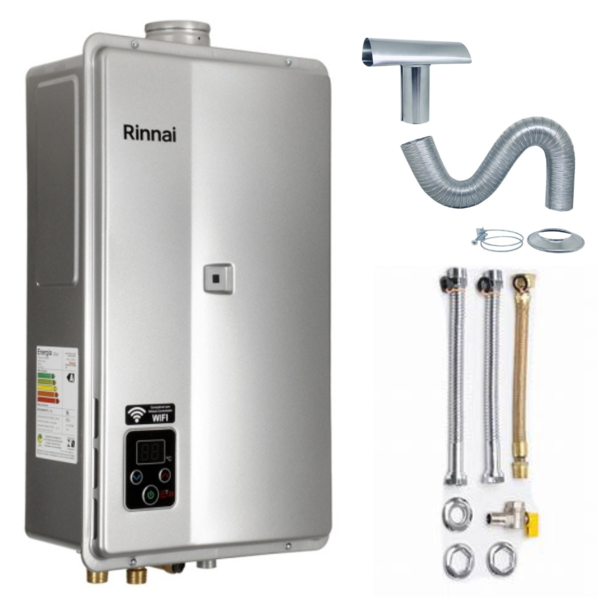 Aquecedor De Água A Gás Rinnai Reu E27 Feh 27 Litros Prata Kit Completo  Gas:glp | Leroy Merlin