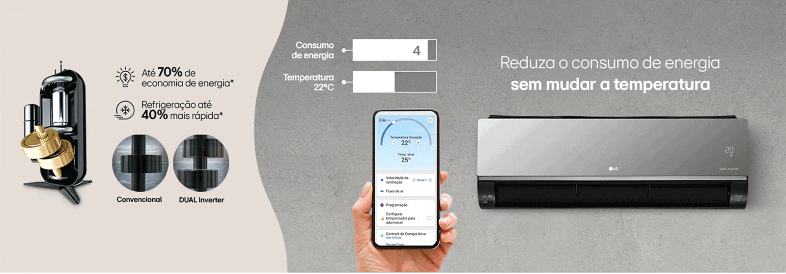 Ar Condicionado Split Inverter Dual Inverter Voice Artcool LG
