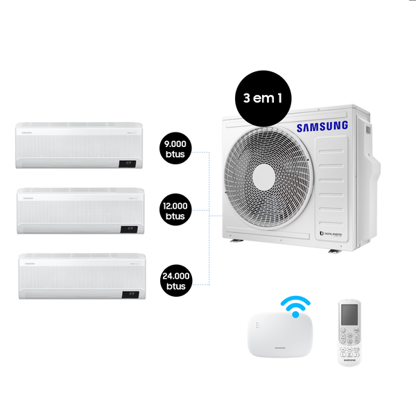 Ar Condicionados Samsung Windfree 1x9000 + 1x12000 + 1x24000