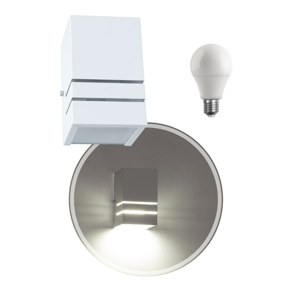 Arandela 1 Foco Facho E Frisos Branca + Led Br. Frio St294