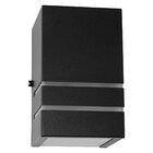 Arandela 1 Foco Facho E Frisos Preta + Led Br. Frio St294