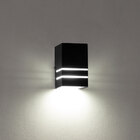 Arandela 1 Foco Facho E Frisos Preta + Led Br. Frio St294