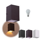 Arandela 1 Foco Média Alumínio Ext. Marrom + Led A60 Br. Quen