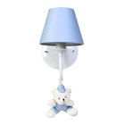 Arandela 1 Lâmpada Ursinho De Boné Azul Quarto Bebê Infantil