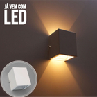 Arandela 2 fachos branca + lâmpada led G9 7w 3000k parede mur