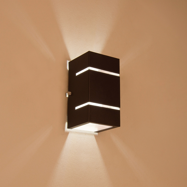 Arandela 2 Fachos E Frisos Externa E Interna Marrom