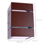 Arandela 2 Focos E 2 Frisos Em Alumínio Externa Marrom + Led