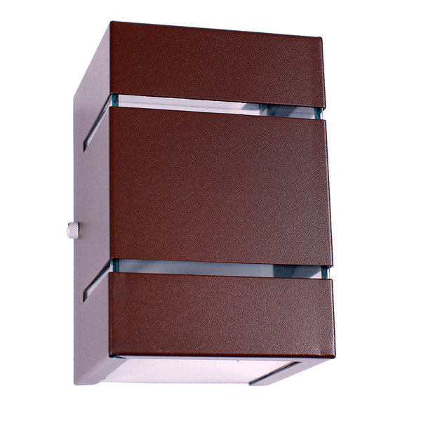 Arandela 2 Focos E 2 Frisos Em Alumínio Externa Marrom-il10604