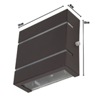 Arandela 2 Focos E Frisos Externa Parede Muro Slim Marrom + L