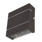 Arandela 2 Focos E Frisos Externa Parede Muro Slim Marrom + L