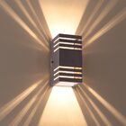 Arandela 2 Focos Efeito 6 Frisos Alumínio Externa Marrom St27