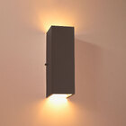 Arandela 2 Focos Fachos Grande 30cm Alumínio Marrom St2771