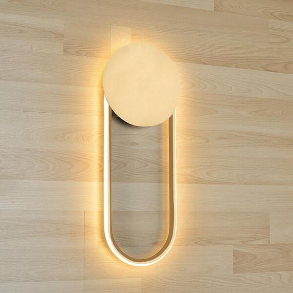 Arandela 46×18×3.7cm Dourado Fosco Alumínio E Acrílico Led 16