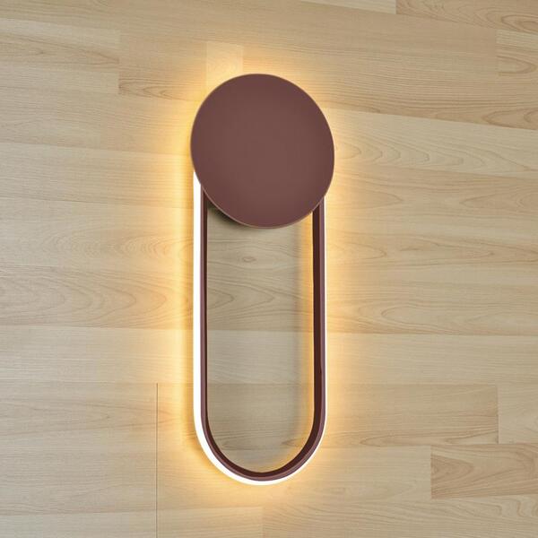 Arandela 46×18×3.7cm Marrom Alumínio E Acrílico Led 16w 3000k