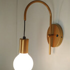 Arandela Abajur Luminária Parede Botão Cama Moderno Dourado