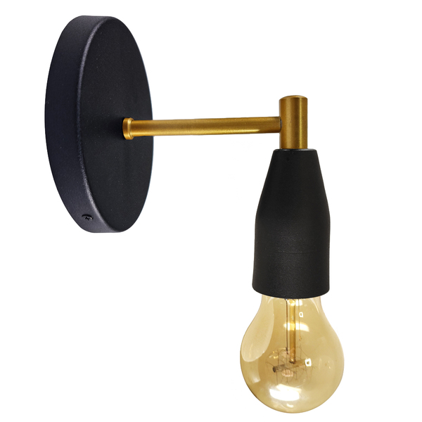 Arandela Abajur Luminária Quarto Sala Moderna Preto Dourado