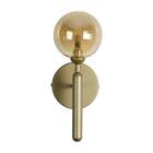 Arandela Abaporu Dourado Globo Vidro Ambar Hl014 Bella P/1x G