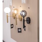 Arandela Abaporu Dourado Globo Vidro Ambar Hl014 Bella P/1x G