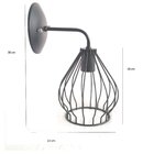 Arandela Aço Aramado Peão Emalustres Preto