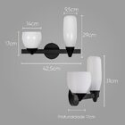 Arandela Akemi Preto Starlux Vl017 2 Cúpulas Vidro + Led 2x G