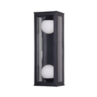 Arandela Alumínio 40cm 2xG9 Globo Vidro Transparente Ideal Iluminação