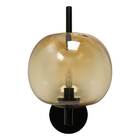 Arandela Apple C/ Globo Leitoso Preto Fosco 20x25cm Starlux S