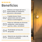 Arandela Arkom Light Parede Dourado Globo Vidro Leitoso 10cm