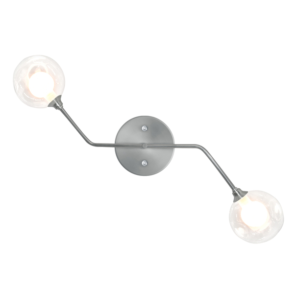 Arandela Aro Prata Jabuticaba Globo De Vidro Harmony