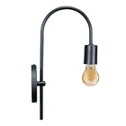 Arandela Arqueada Preta E27 Com Lâmpada Filamento A60 Bivolt