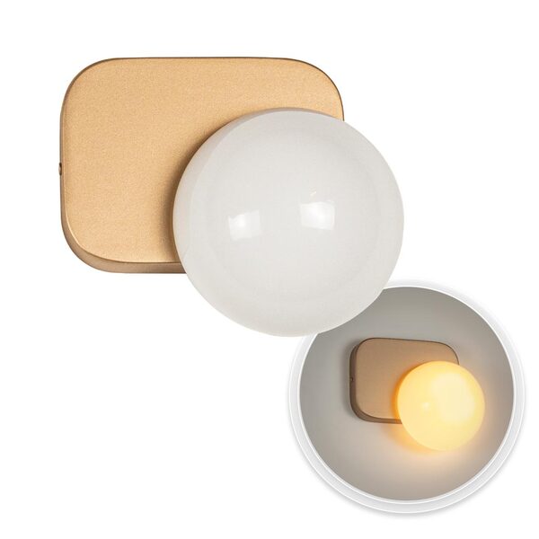 Arandela Artemis Globo Vidro Ouro Fosco Vl006 P/ 1x G9 Starlu