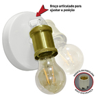 Arandela Articulad Touch Nordic Spot Branc/dourado + Lampa60
