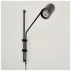 Arandela Articulada Turim Preto Texturizado E Cabo Com Interr