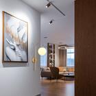 Arandela Baculum Dourada Vidro Branco 15x40cm Para 1xg9 Bivol