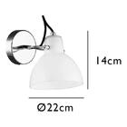 Arandela Bar Bella Ø14cm Branco Com Acabamento Cromado Para 1