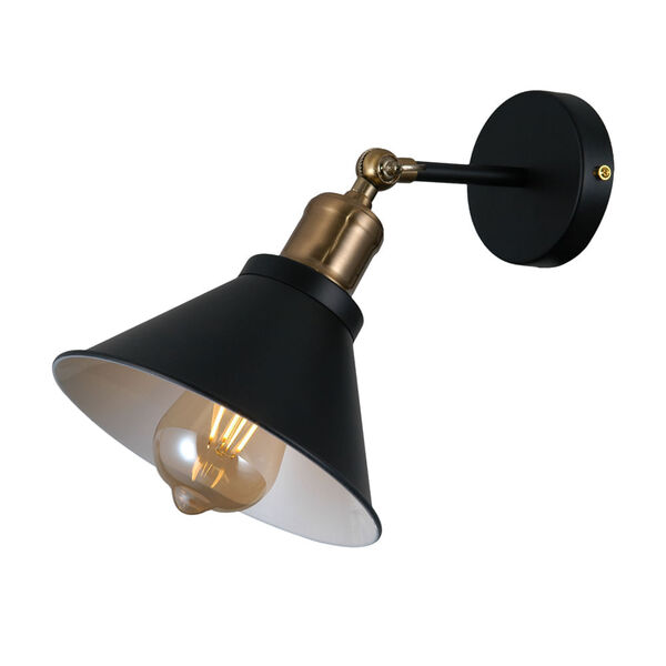 Arandela Bella Factory Preto E Dourado 27x18x25cm E27 40w Sq0