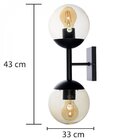 Arandela Bivolt 33x43cm 2 Lâmpadas Infinity Lux Preto